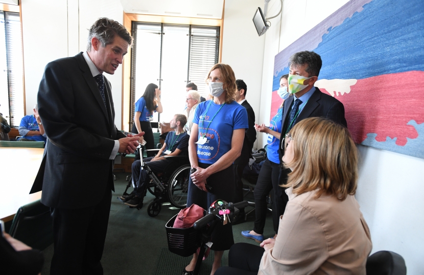 Gavin Williamson MP, Nicola Waters and Prof Al-Chalabi