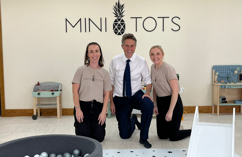 Sir Gavin Williamson is joined by Mini Tots founders Kate and Jill