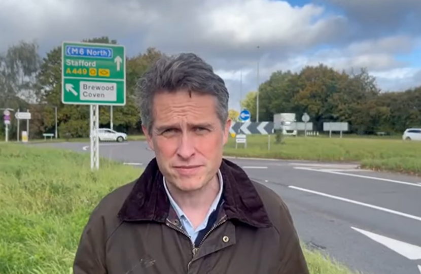 Sir Gavin Williamson calls upon Staffordshire Police to take action against speed racing on Staffordshire roads