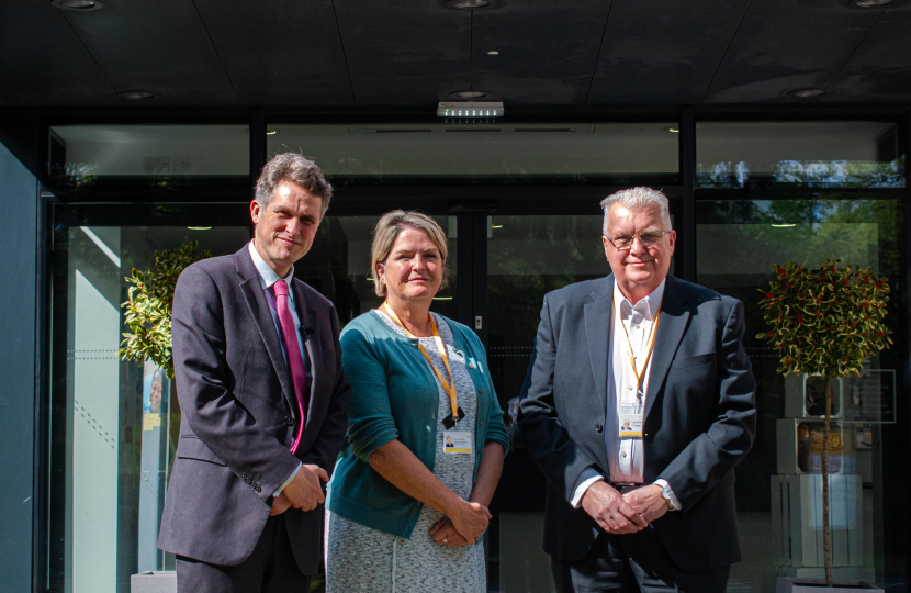 Sir Gavin outside Compton Care 