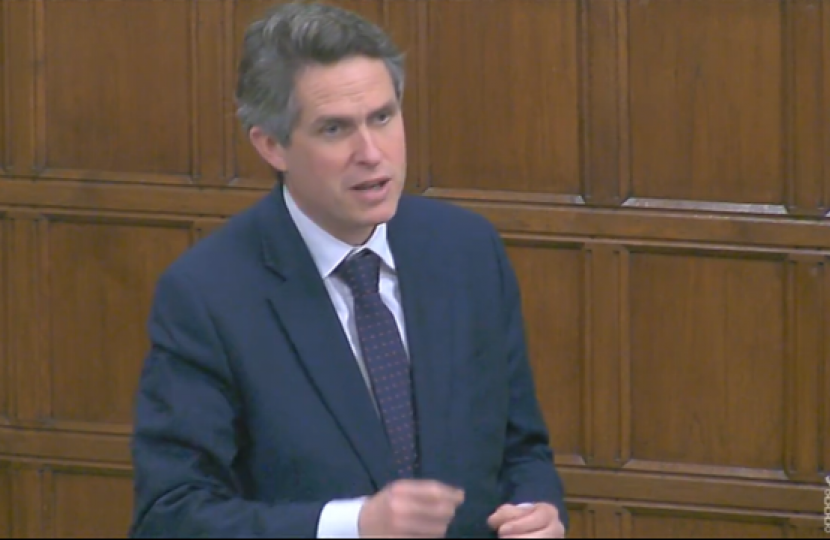 Sir Gavin Williamson speaking during a Westminster Hall debate on fly-tipping