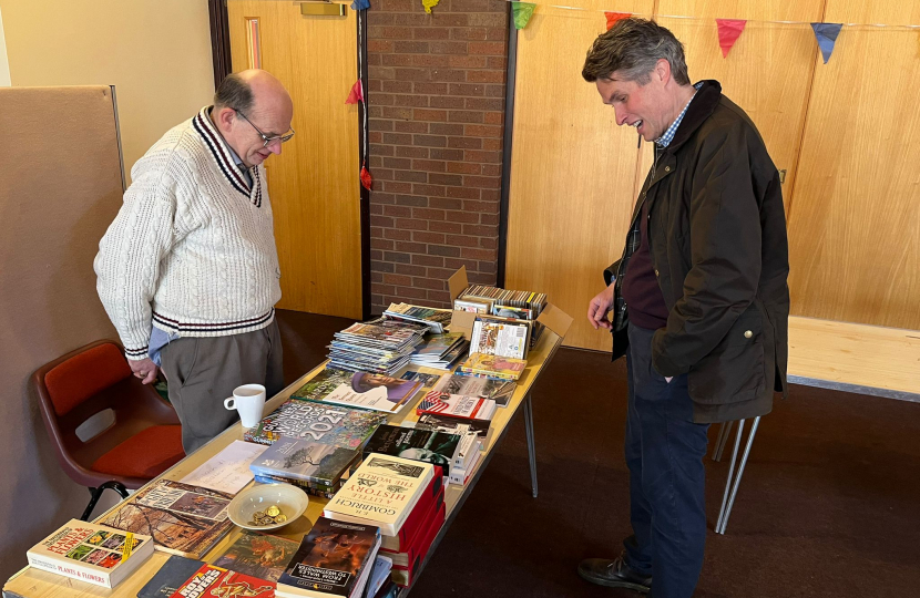 Gavin inspecting a stall at the event