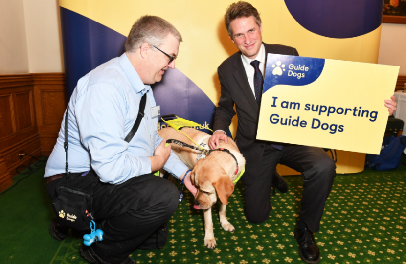 Sir Gavin Williamson has lent his support to the Guide Dog UK Manifesto