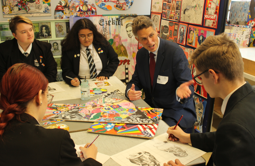 Gavin with students at Alleyne's