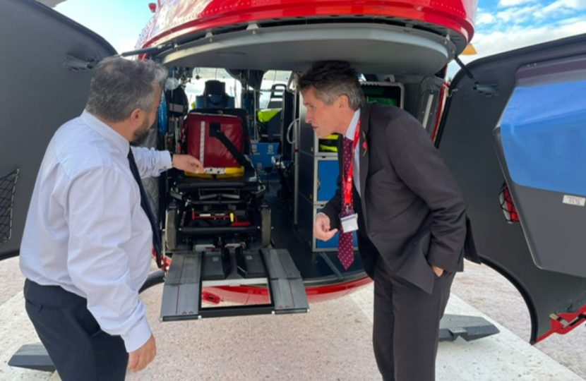 Sir Gavin Williamson was given a tour of the grounds and of the equipment used by the charity 