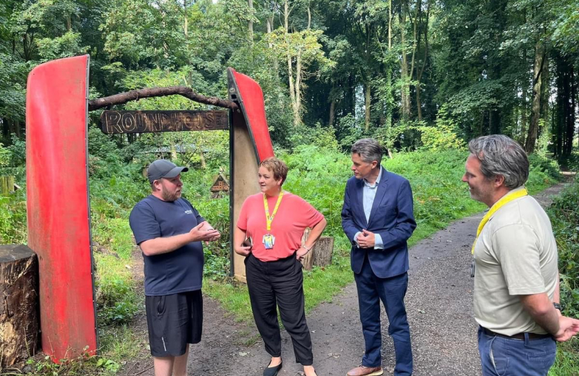 Sir Gavin Williamson tours the facilities at Laches Wood Education Centre