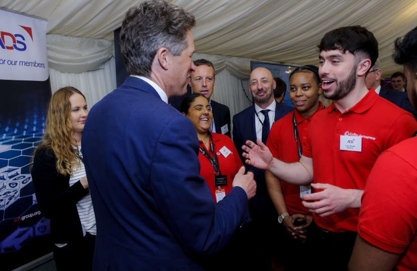 Gavin with apprentices from Collins Aerospace