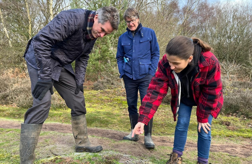 Sir Gavin Williamson MP (L) with Julian Woolford and Hayley Dorrington (R)