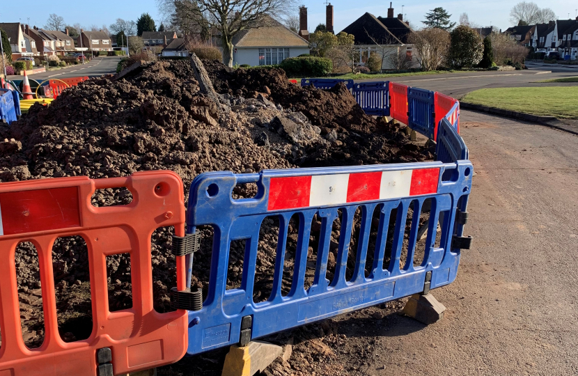 Soil left by Cadent Gas in Oaken Park