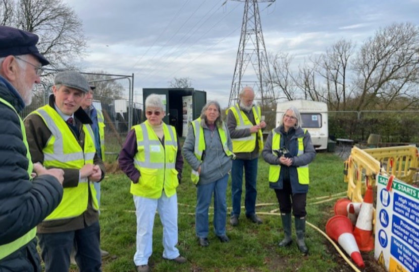 Sir Gavin Williamson is joined by volunteers from the Stafford Riverway Link project