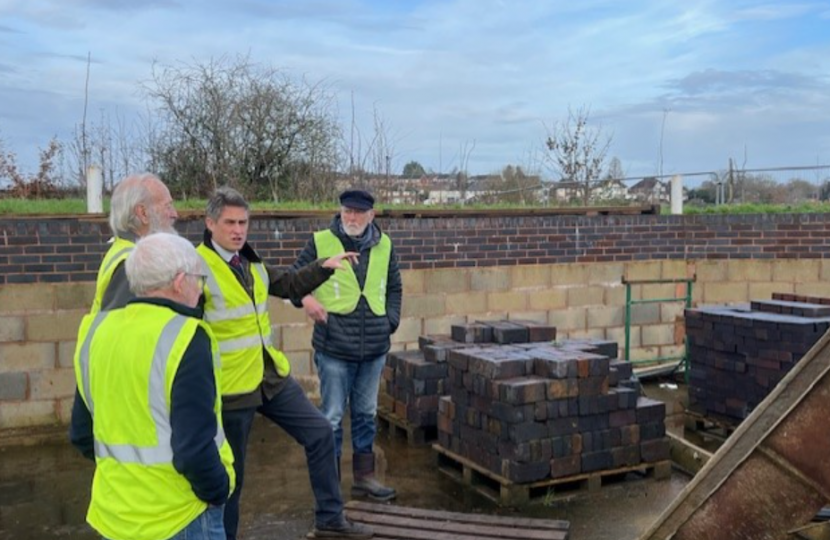 Sir Gavin Williamson is joined by volunteers from the Stafford Riverway Link project