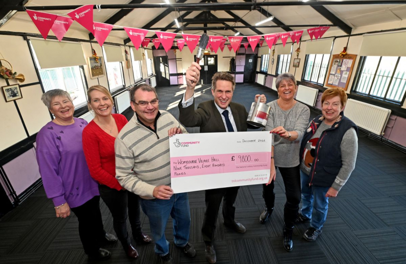 Dave Collins and wife Donna Eccleston with Sir Gavin Williamson, Councillor Jan Evans, Irene Shellard and Lynda Packer