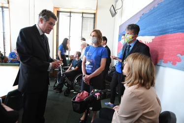 Gavin Williamson MP, Nicola Waters and Prof Al-Chalabi