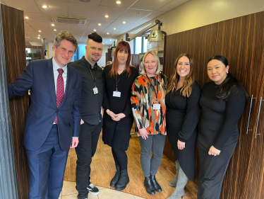 Sir Gavin Williamson is joined by HBMtelemarketing and apprentices from Francesco Group hair salon