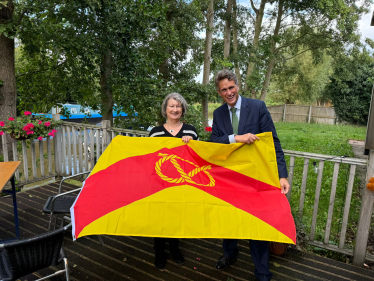 Sir Gavin Williamson is joined by Margaret George, Chair of the Staffordshire Heritage Group