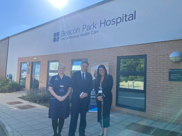 Sir Gavin Williamson is joined by Hospital Director Kerry Williams