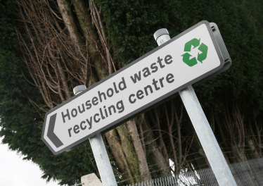 Household waste recycling centre sign