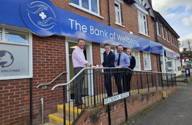 Gavin during recent visit to Penkridge pharmacy 