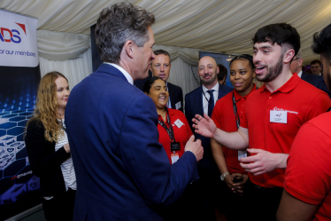 Gavin with apprentices from Collins Aerospace