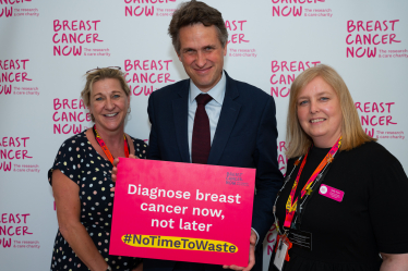 Sir Gavin Williamson at a Brest Cancer Now Reception