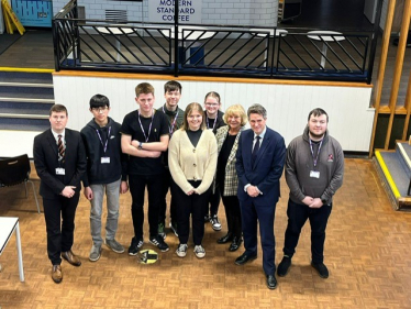 Sir Gavin Williamson visited Walton High School in Stafford and spoke with students about their new mental health app.